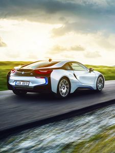 Preview wallpaper bmw, i8, exotic, motion, movement, speed