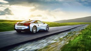 Preview wallpaper bmw, i8, exotic, motion, movement, speed