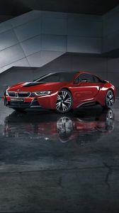 Preview wallpaper bmw, i8, i12, red, side view