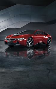 Preview wallpaper bmw, i8, i12, red, side view