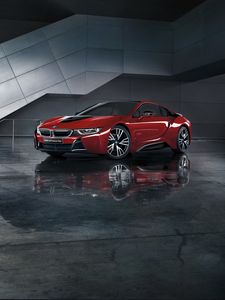 Preview wallpaper bmw, i8, i12, red, side view