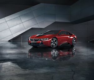 Preview wallpaper bmw, i8, i12, red, side view