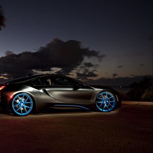 Preview wallpaper bmw i8, night, side view