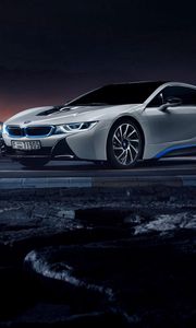 Preview wallpaper bmw, i8, side view, white