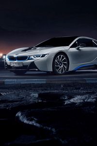 Preview wallpaper bmw, i8, side view, white