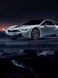 Preview wallpaper bmw, i8, side view, white