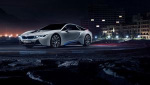 Preview wallpaper bmw, i8, side view, white