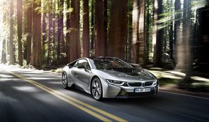 Preview wallpaper bmw, i8, silver, side view