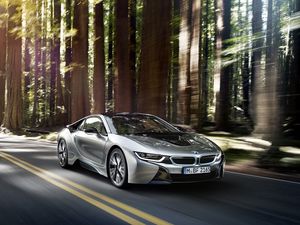 Preview wallpaper bmw, i8, silver, side view