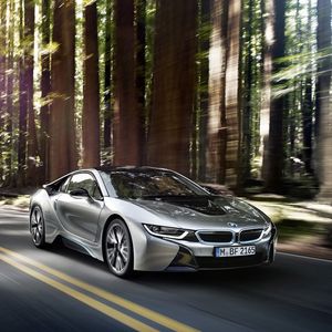 Preview wallpaper bmw, i8, silver, side view