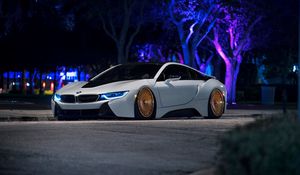 Preview wallpaper bmw, i8, white, side view