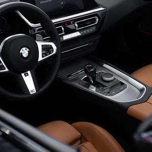 Preview wallpaper bmw, interior, car, steering wheel