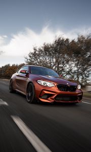 Preview wallpaper bmw m2, bmw, car, brown, road, speed