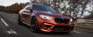 Preview wallpaper bmw m2, bmw, car, brown, road, speed