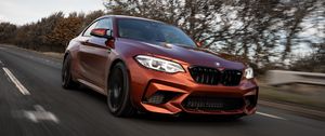 Preview wallpaper bmw m2, bmw, car, brown, road, speed