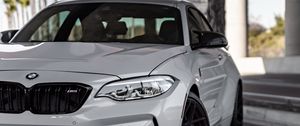 Preview wallpaper bmw m2, bmw, car, white, front view