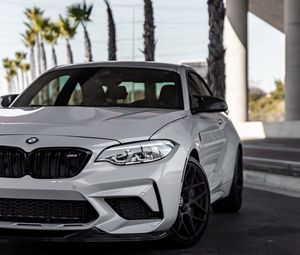 Preview wallpaper bmw m2, bmw, car, white, front view