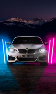 Preview wallpaper bmw m2, bmw, car, white, neon