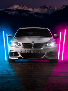 Preview wallpaper bmw m2, bmw, car, white, neon