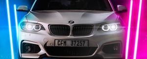 Preview wallpaper bmw m2, bmw, car, white, neon