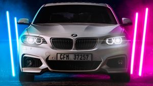 Preview wallpaper bmw m2, bmw, car, white, neon