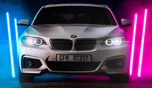 Preview wallpaper bmw m2, bmw, car, white, neon