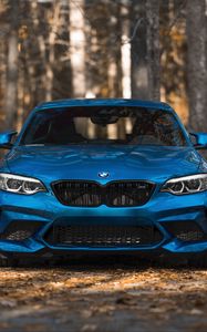 Preview wallpaper bmw m2, bmw, car, blue, front view