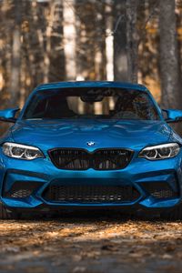 Preview wallpaper bmw m2, bmw, car, blue, front view