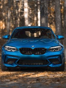 Preview wallpaper bmw m2, bmw, car, blue, front view