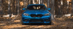 Preview wallpaper bmw m2, bmw, car, blue, front view