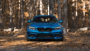 Preview wallpaper bmw m2, bmw, car, blue, front view