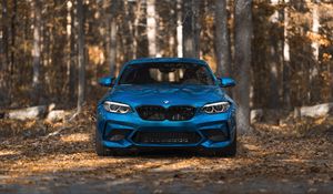 Preview wallpaper bmw m2, bmw, car, blue, front view