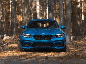 Preview wallpaper bmw m2, bmw, car, blue, front view