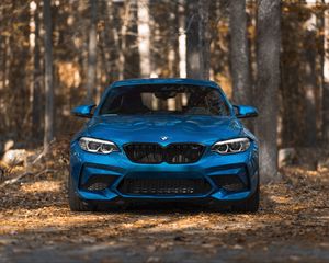 Preview wallpaper bmw m2, bmw, car, blue, front view