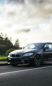 Preview wallpaper bmw m2, bmw, car, black, asphalt