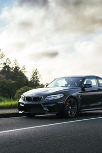 Preview wallpaper bmw m2, bmw, car, black, asphalt