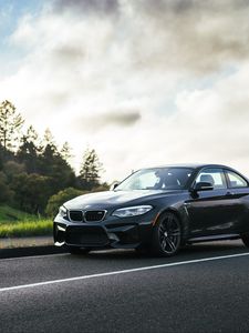 Preview wallpaper bmw m2, bmw, car, black, asphalt