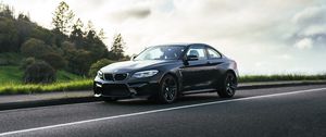 Preview wallpaper bmw m2, bmw, car, black, asphalt