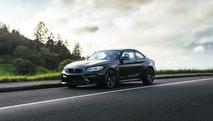 Preview wallpaper bmw m2, bmw, car, black, asphalt