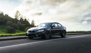 Preview wallpaper bmw m2, bmw, car, black, asphalt