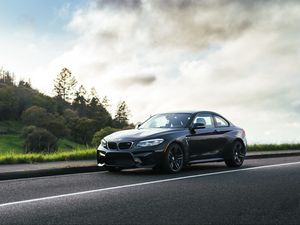 Preview wallpaper bmw m2, bmw, car, black, asphalt