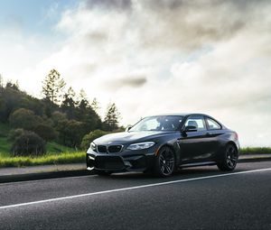 Preview wallpaper bmw m2, bmw, car, black, asphalt