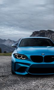 Preview wallpaper bmw m2, bmw, front view, blue, headlights