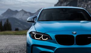 Preview wallpaper bmw m2, bmw, front view, blue, headlights