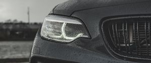 Preview wallpaper bmw m2, bmw, rain, drops, headlight