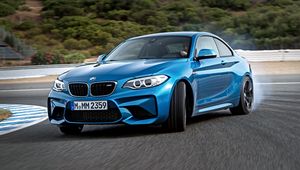 Preview wallpaper bmw, m2, f87, blue, side view