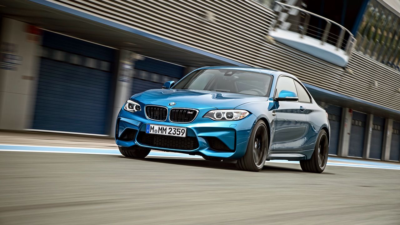 Wallpaper bmw, m2, f87, front view, blue