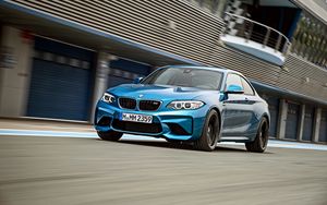 Preview wallpaper bmw, m2, f87, front view, blue