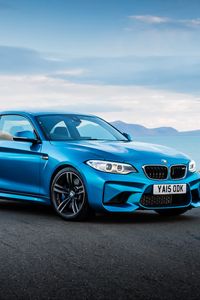 Preview wallpaper bmw, m2, f87, blue, side view