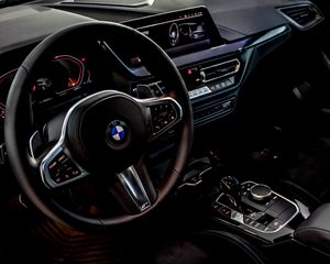 Preview wallpaper bmw m35i, car, saloon, steering wheel